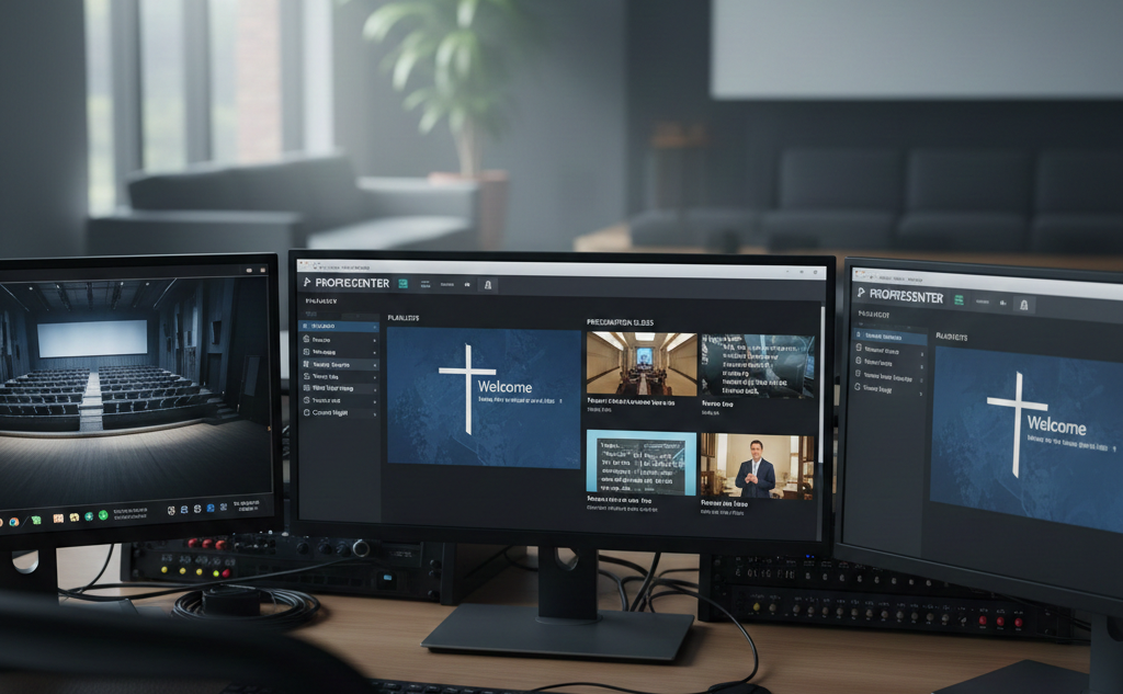 How does ProPresenter handle presentations and playlists?