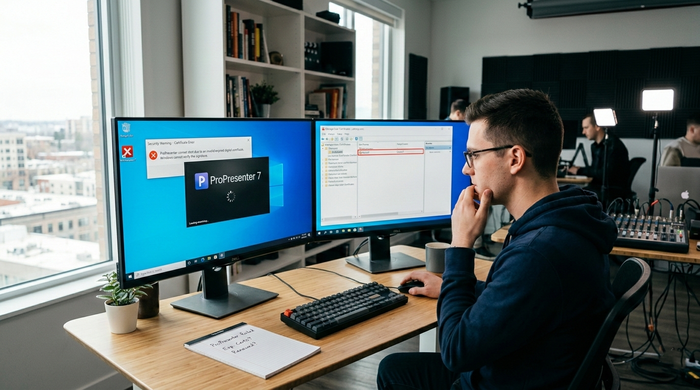 Can expired certificates on Windows prevent ProPresenter from opening?